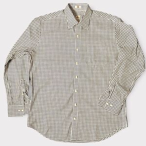 New Peter‎ Millar Nanoluxe Men's Large Shirt Plaid Black/White Check Cotton 100%